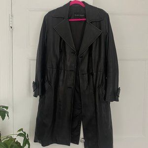 Black Leather Trench Coat